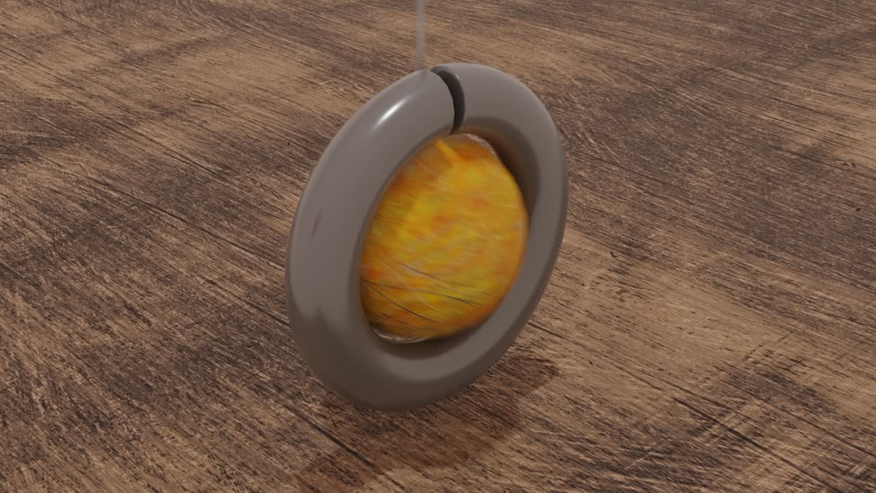 영원한 기둥의 회전, 3d 골드볼과 회전하는 바의 루프 애니메이션, 반복되는 비트, 간단한 기하학적 모양의 컴퓨터 생성 완벽한 모션 디자인