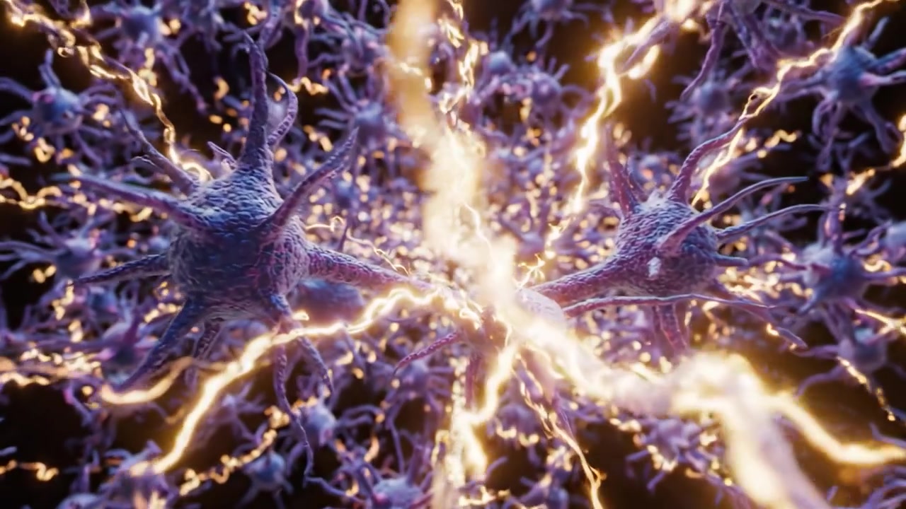 Intricate Visualization of Neuronal Activity Highlighting the Dynamic Interplay of Neurons and Synapses in a Stunning 3D Representation of Neural Networks