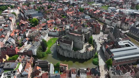 Gravensteen-Castle,-East-Flanders,-Ghent,-Flemish-Region,-Belgium,-June-2022