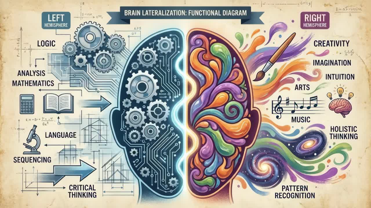 Brain Lateralization: Functional Diagram
