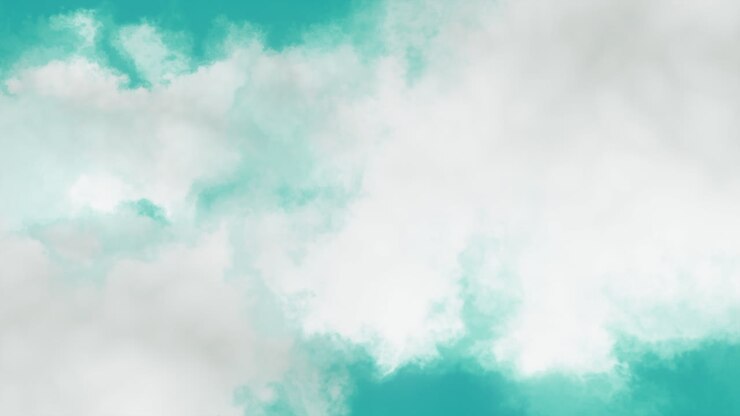 Teal and White Cloudscape