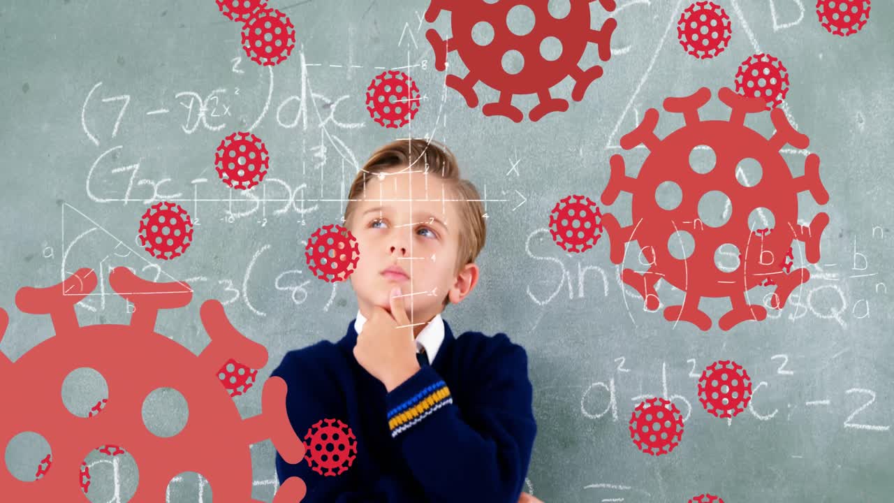 코로나바이러스 세포가 생각하는 학생을 넘어서고 있습니다.