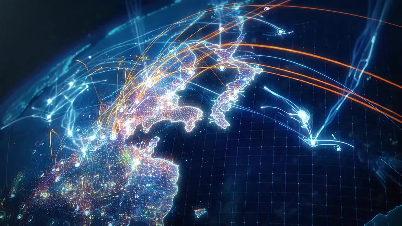 Digital Globe Showing Global Network Connections and Data Flow