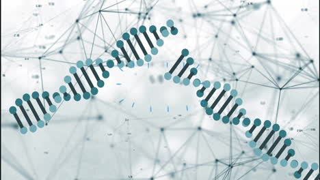 animation of dna strand over shapes moving