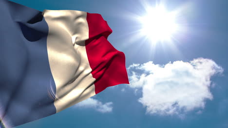 la bandera nacional de francia agitando