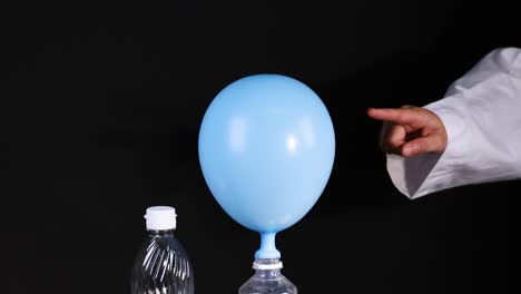 balloon inflating with chemical reaction