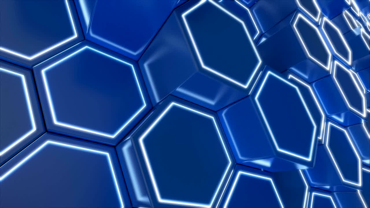 Hexagonal Grid. Abstract Technology Animation.