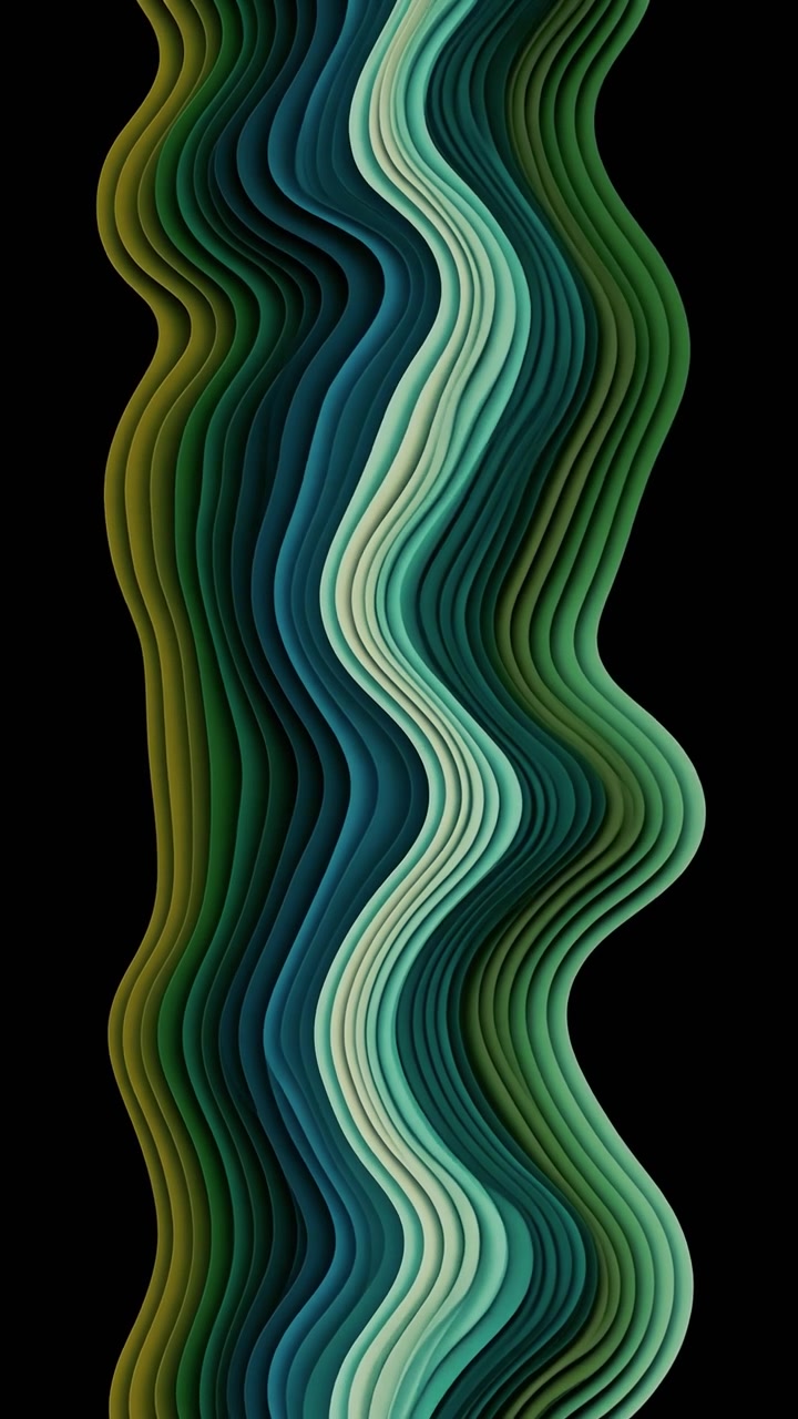 Abstract Green and Blue Wavy Layers Undulating Seamless Loop