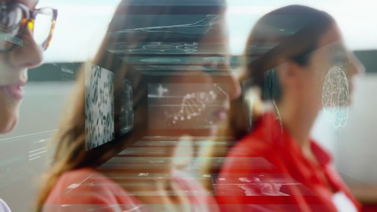 animación del procesamiento de datos sobre mujeres empresarias