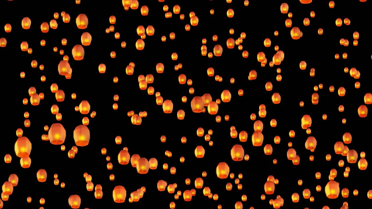 Sky Lanterns in Flight