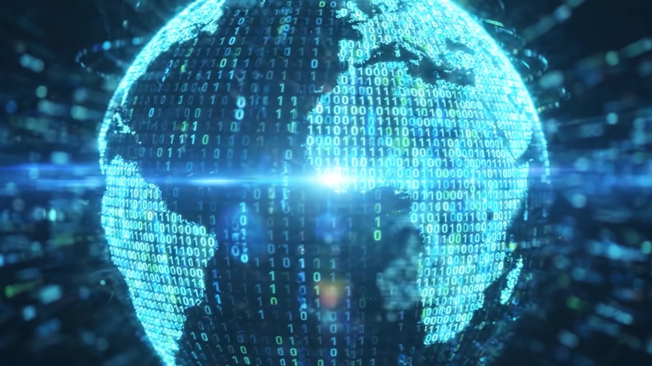 A captivating visual representation of Earth intertwined with digital binary code, symbolizing the fusion of technology and global connectivity in a data-driven world.