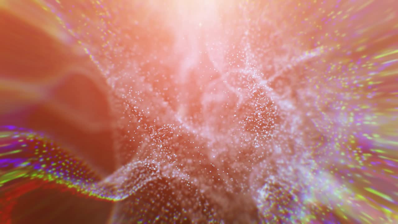 sfondo astratto rendering 3d. particelle caotiche con dimensioni casuali