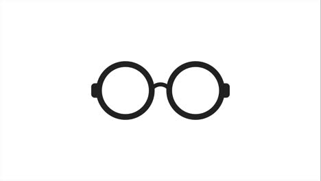 search glasses animated icon isolated on white. retro round glasses