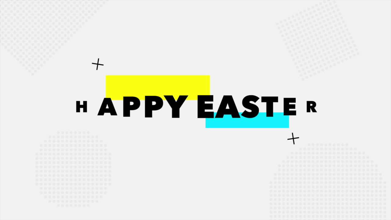 Buona Pasqua con forme colorate su gradiente bianco