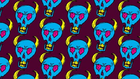 kids drawing pop art seamless background with theme of skull