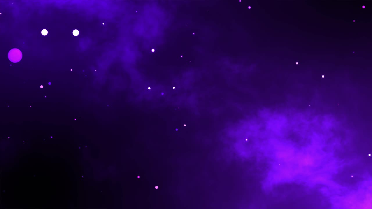 gráficos de movimiento 3d fondo brillo partícula energía solar universo noche tiempo brillo estrellas efecto visual mágico 4k color púrpura oscuro
