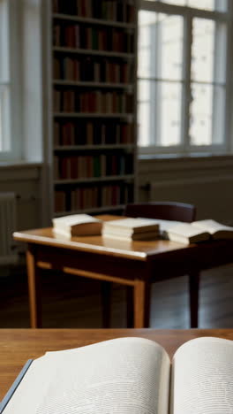 open book in a library