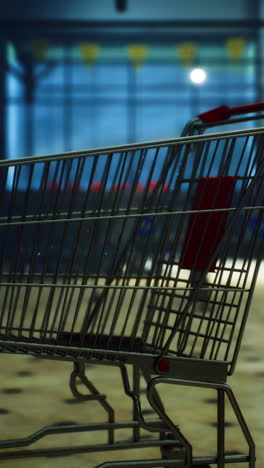 leerer einkaufswagen in einem supermarkt