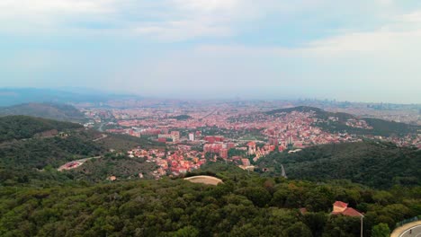 aerial drone 4k footage of the city barcelona in spain