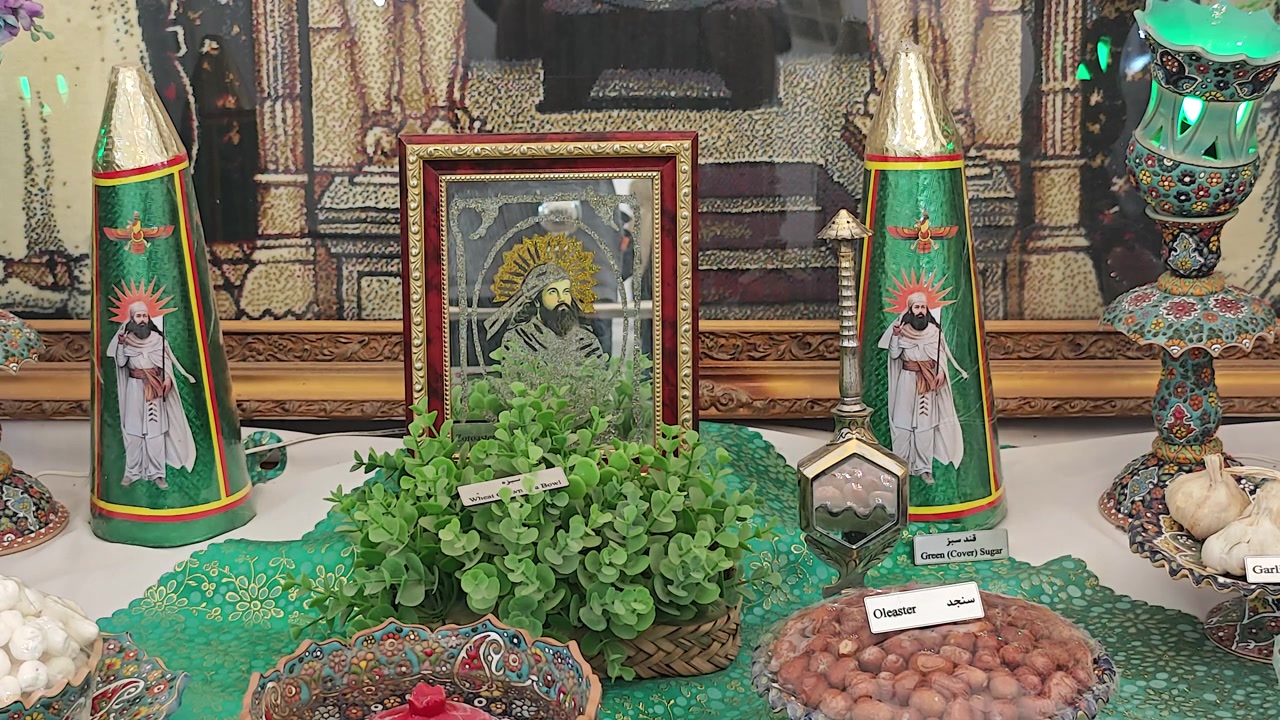 Traditional Haft-Sin Table Setup for Persian Nowruz Celebration