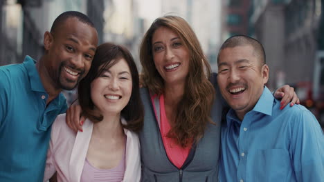 Slow-Motion-Portrait-of-group-multi-ethnic-diverse-happy-people