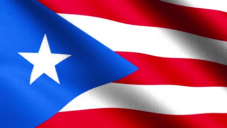 bucle sin costura 4k vdo. bandera nacional de puerto rico soplando en el viento aislado. diseño abstracto patriótico oficial. ilustración de renderización 3d del símbolo de la señal ondulante.