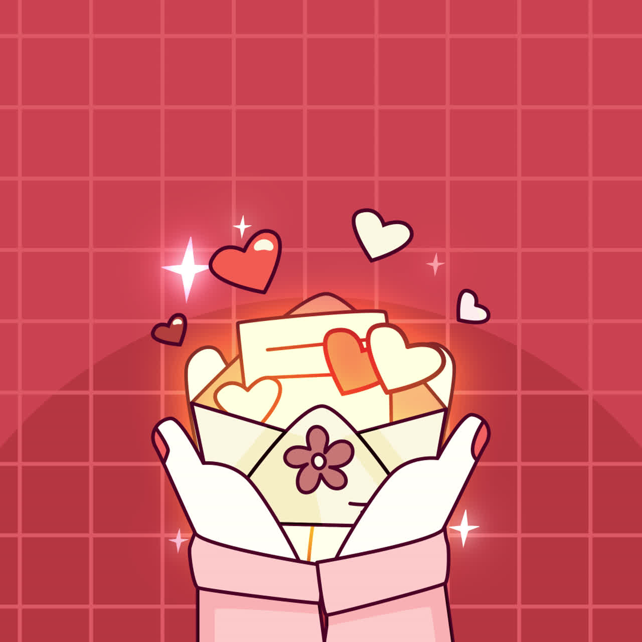 손에 있는 사랑 편지