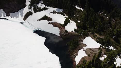 aerial view of cobalt lake on mount 5040, vancouver island, canada