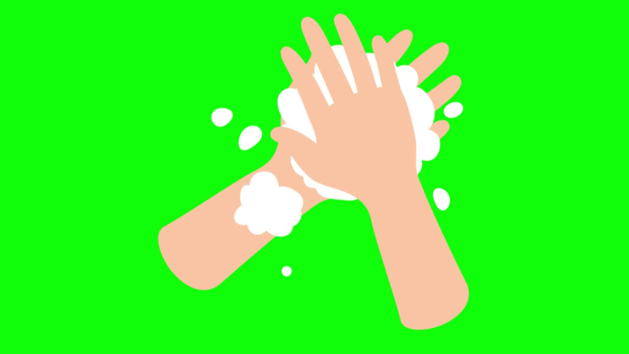 녹색 스크린, 코로나 바이러스, 손 청소