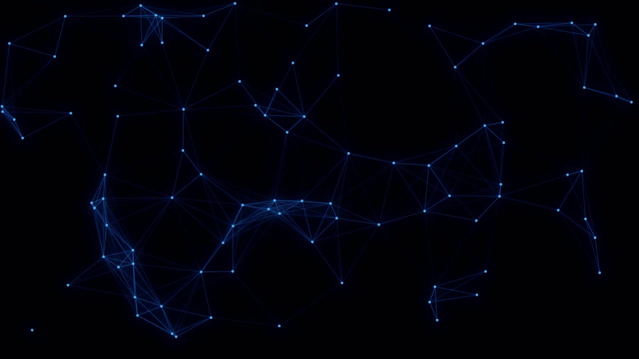 Abstract Digital Network Connection with Glowing Blue Nodes