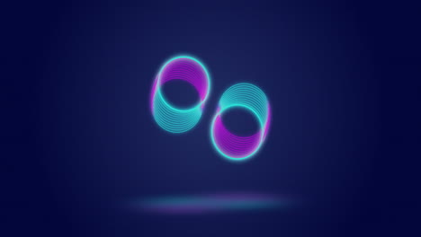 animation of neon circles moving over navy background