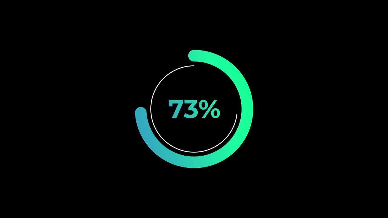 Circle percentage Loading Transfer Download Animation 0-80% in Green science effect.