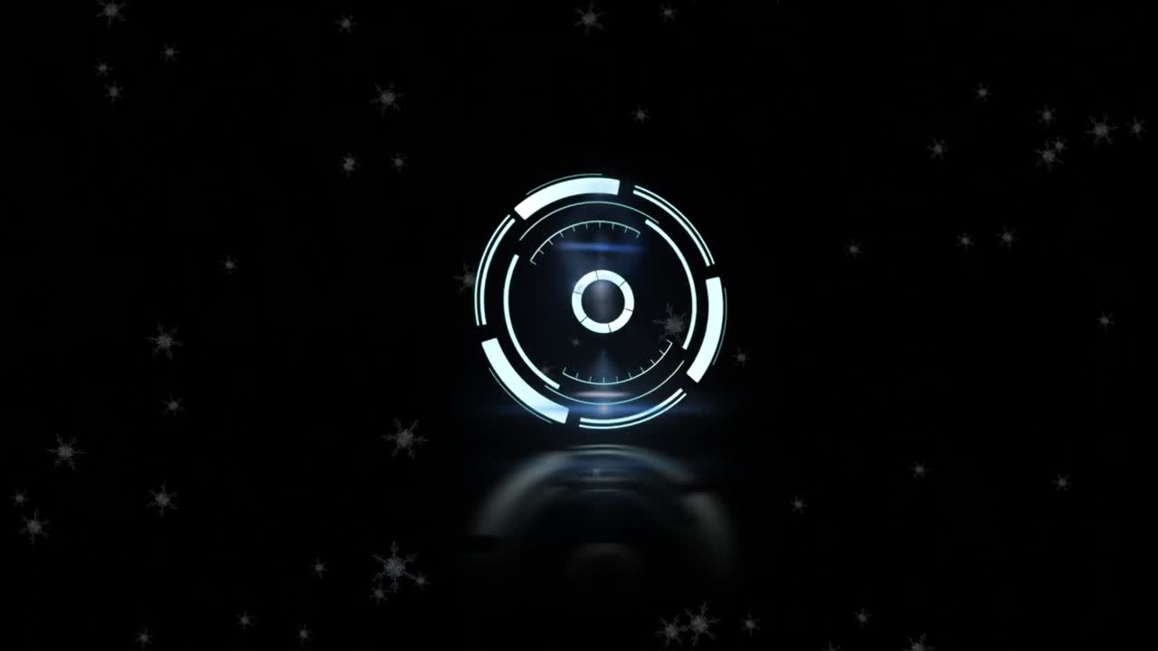 animación de nieve cayendo sobre una cerradura segura sobre un fondo negro