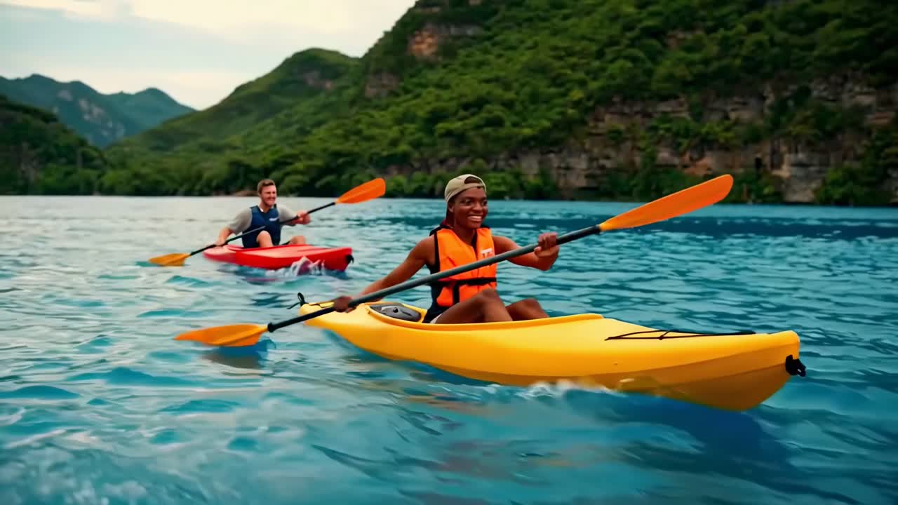 Dynaaminen video surffaajasta ratsastamassa aallolla, kuvattuna alaviistosta kulmasta.