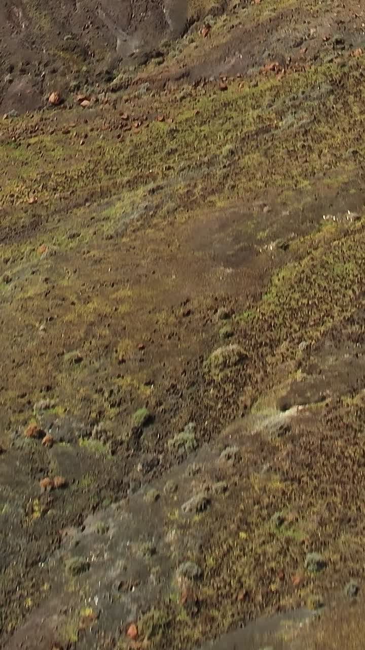 Vista dettagliata dei modelli di erosione su roccia vulcanica