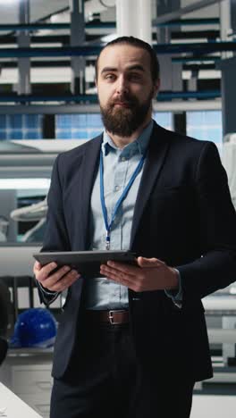 vertical video male entrepreneur hosting advertising presentation for business marketing
