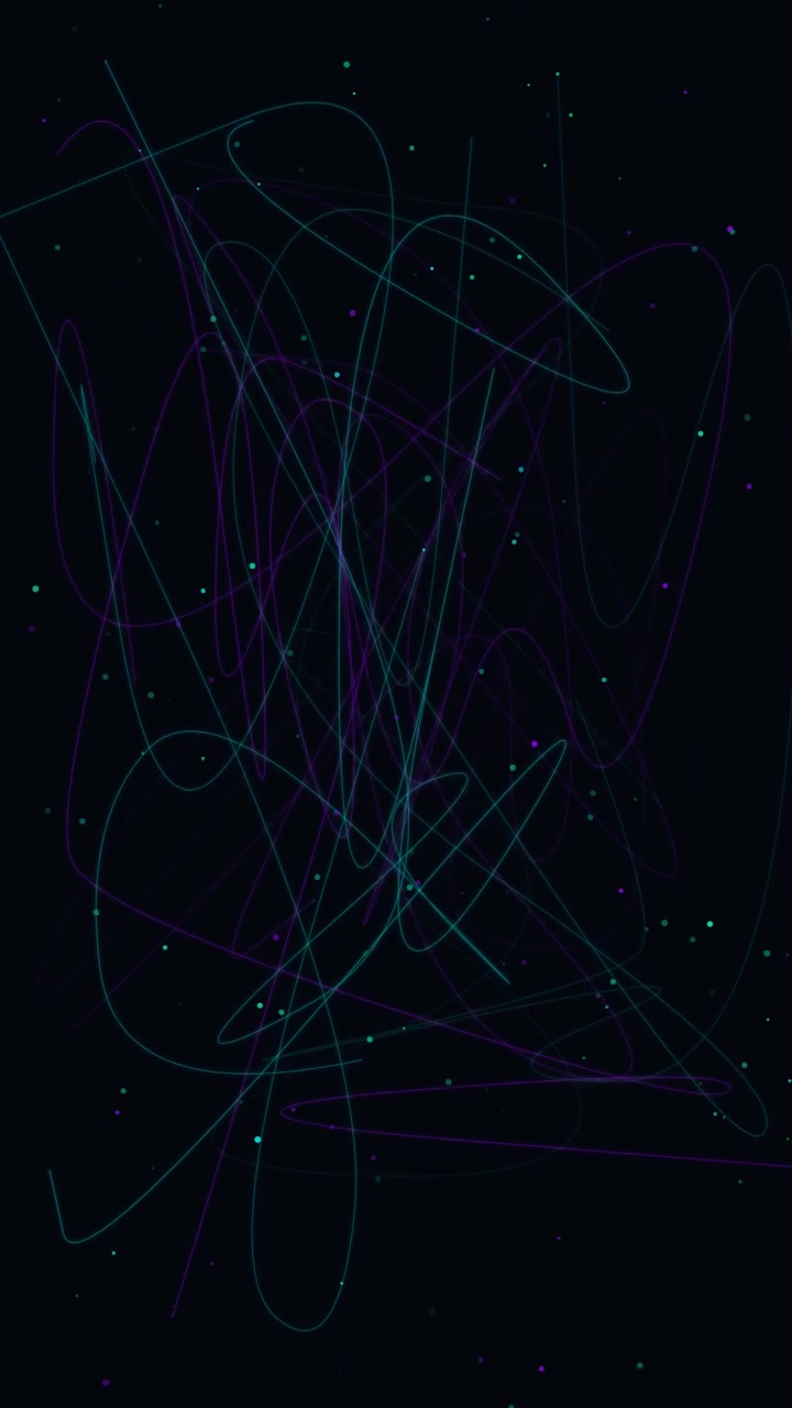Abstract Motion Graphics with Glowing Lines and Floating Particles