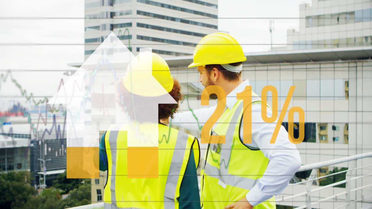 현장 노동자에 대한 금융 그래픽 데이터.