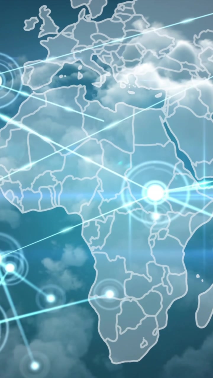 Animation of network of connections over world map