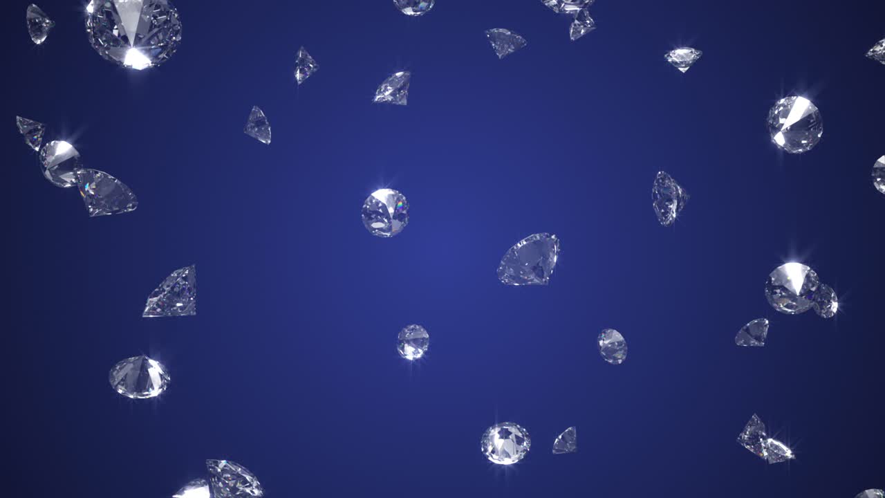 파란 바탕에 떨어지는 다이아몬드