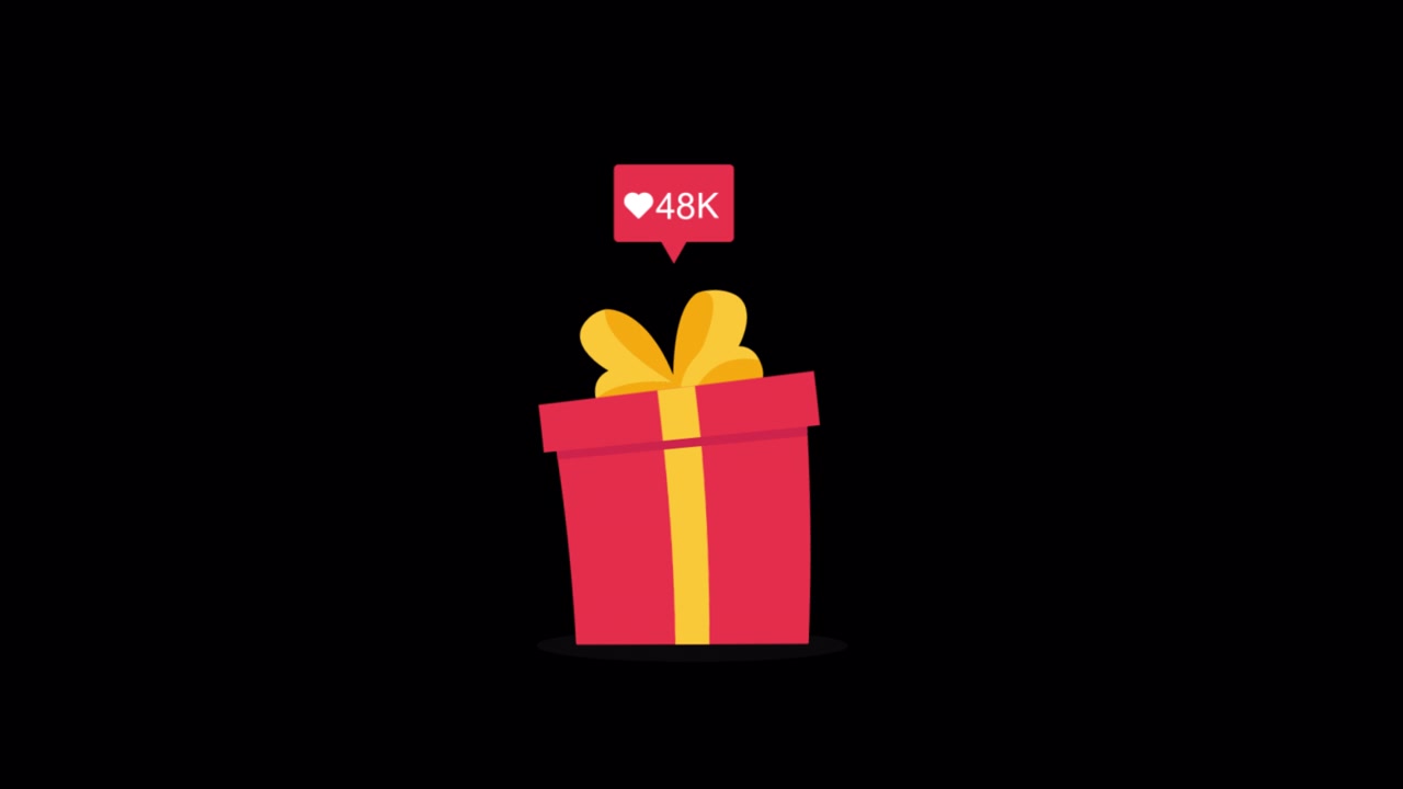 Animated Gift Box with Rapidly Increasing Social Media Like Counter