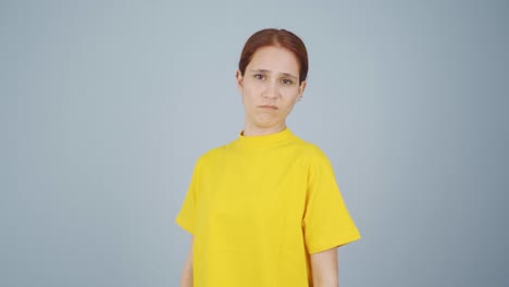 the woman does not like herself and finds it ugly.