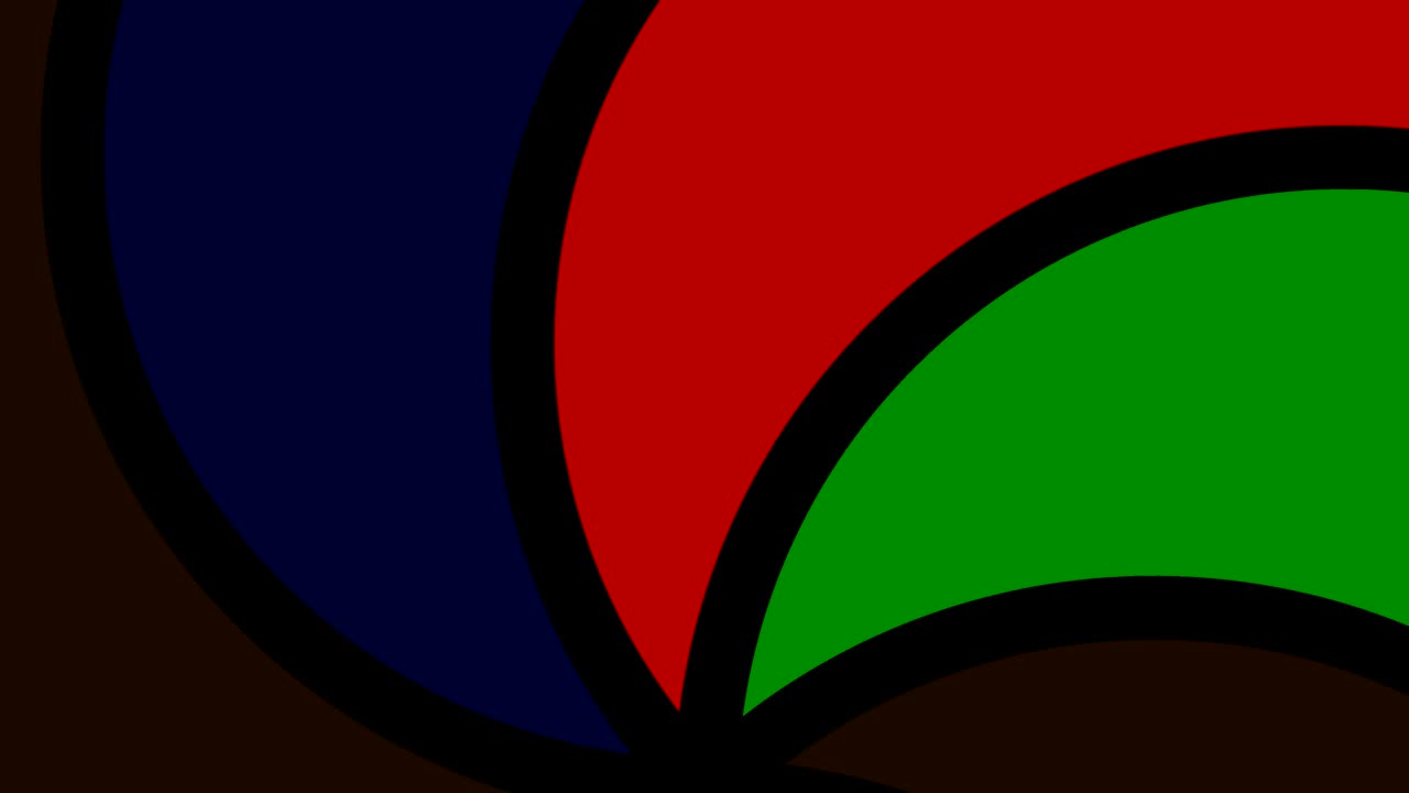 Circular object type fan of various colors that rotates clockwise, with anchor point positioned in the lower center and covers the entire background.