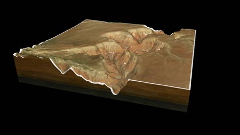 grand canyon arizona map 3d render 360 degrees loop animation