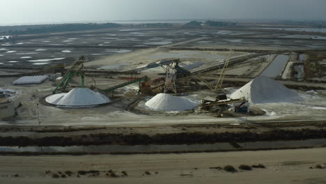 salins of aigues-mortes close to global aerial view.