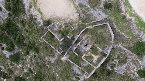 lekuresi castle ruin walls build by ottoman empire near saranda albania