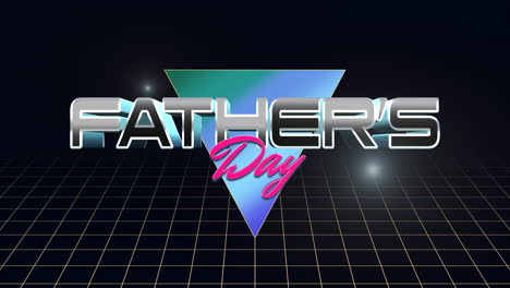 Eye-catching-retro-Father's-Day-logo-featuring-vibrant-triangular-design