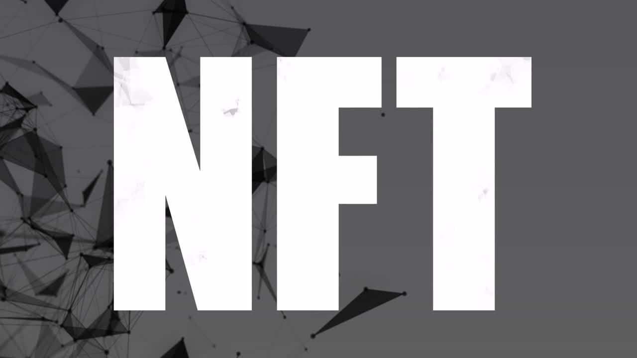 Animation of nft over connections and grey background