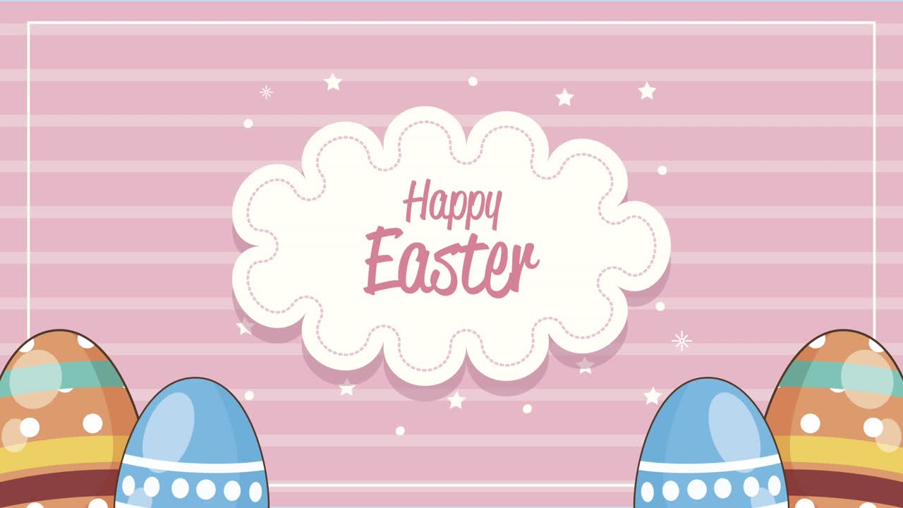 felice celebrazione delle lettere di pasqua con le uova