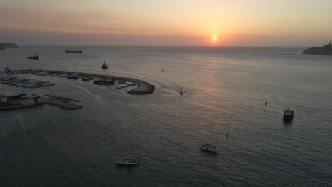 puesta de sol santa marta puerto colombia mar caribeño américa del sur paisaje aéreo